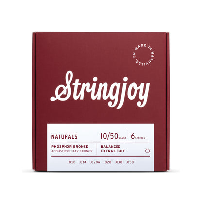 Stringjoy Naturals Extra Light 10-50 PB Acoustic Guitar Strings