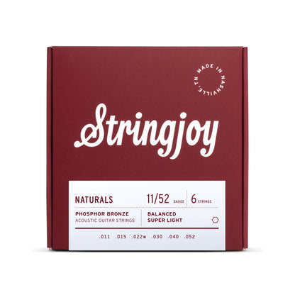 Stringjoy Naturals Super Light 11-52 PB Acoustic Guitar Strings