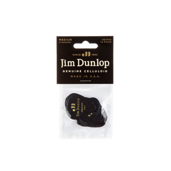 Dunlop Genuine Celluloid Classics Black Medium
